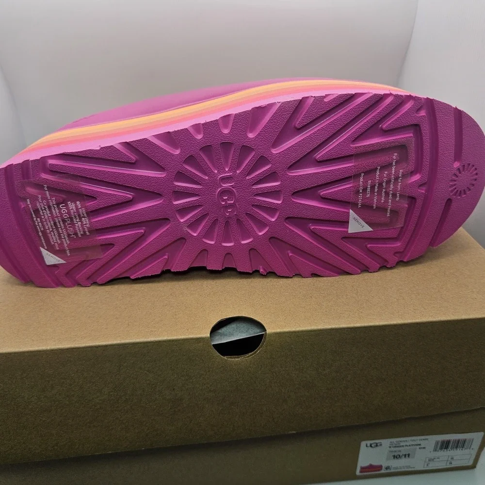 UGG URSEEN PLATFORM RASPBERRY MULTI LEATHER WOOL ALL GENDER M10/W11 Shoes Unisex